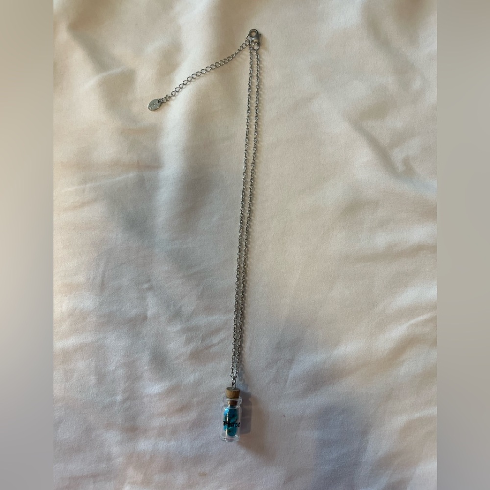 Claire’s Silver Tone Chain Necklace with Bottle Charm